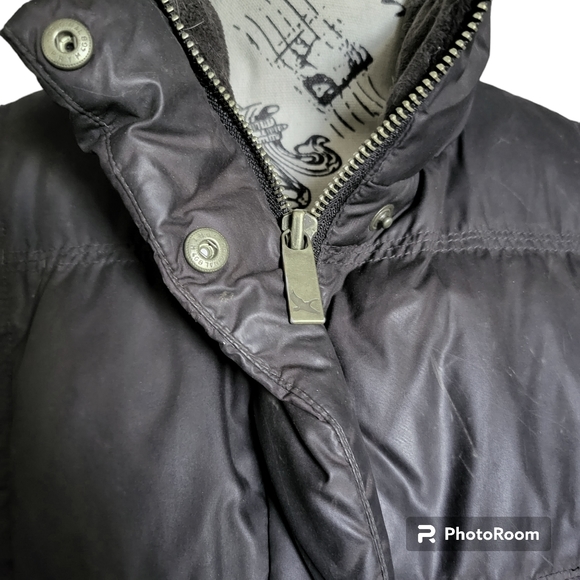 eddie bauer vintage womens medium black puffer goose down full zip vest flawed - Picture 4 of 10